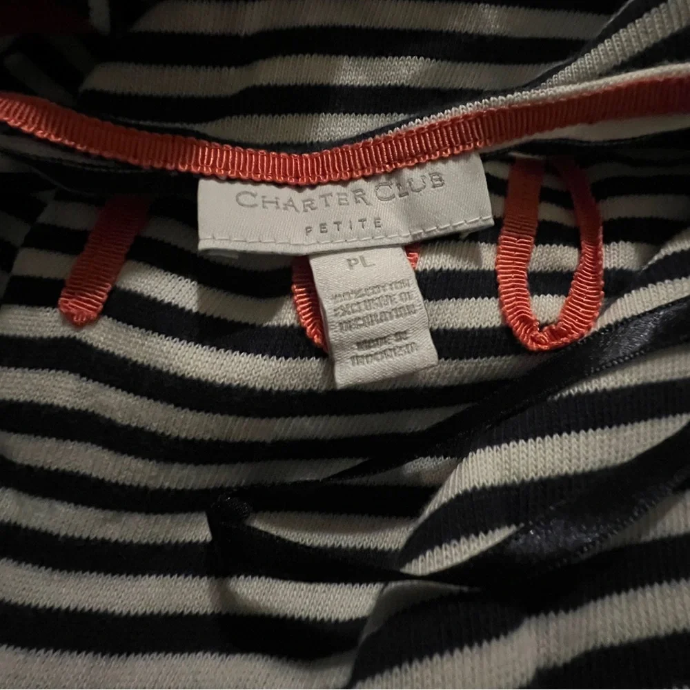 Retro Charter Club Striped Bon Voyage Petite Top NWT NEW Deadstock Nautical